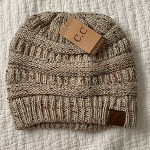 C.C  Women’s Speckled Knit Beanie - Oatmeal